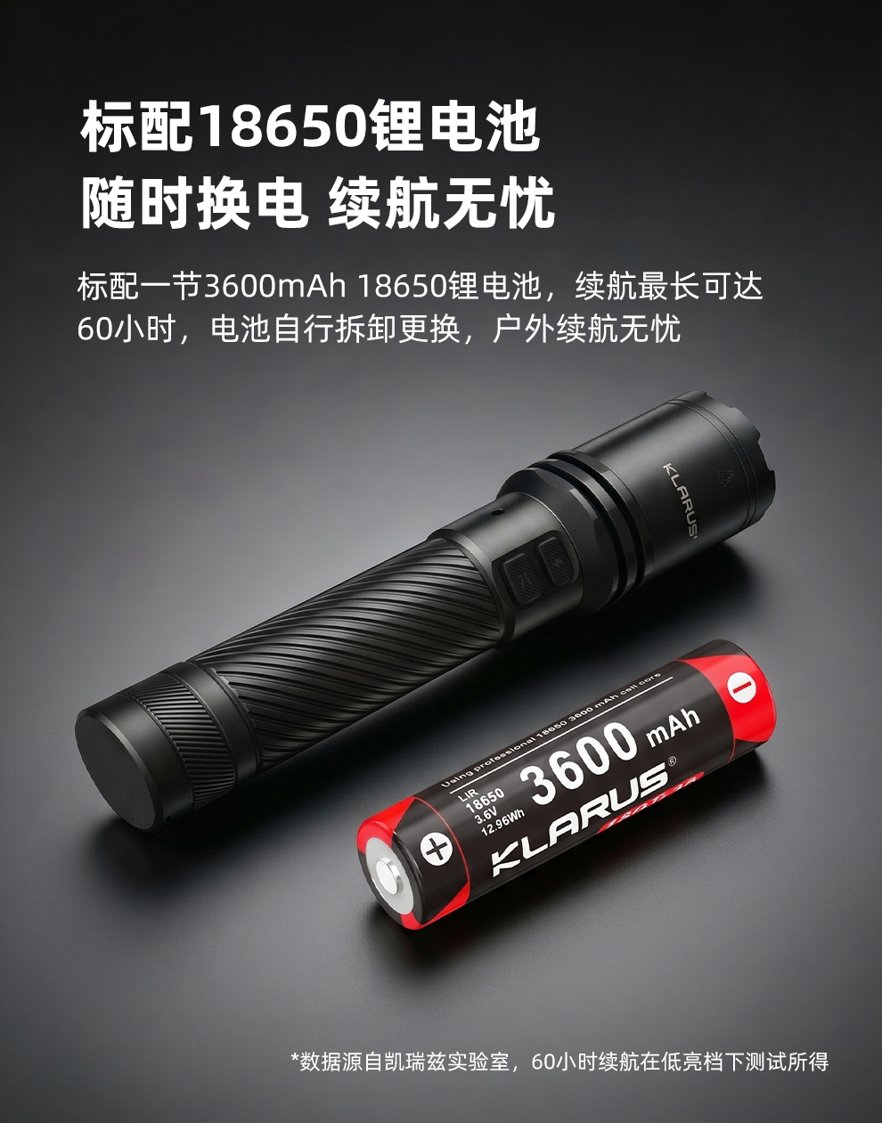 标配18650锂电池   随时换电 续航无忧